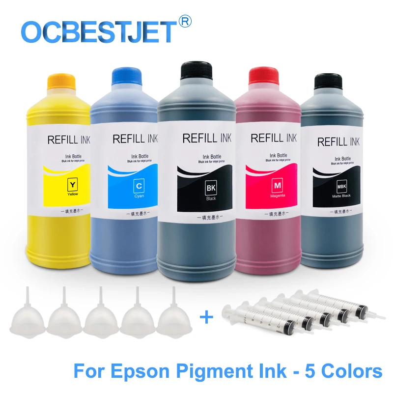 5x500 мл универсальный набор чернил для заправки пигментных Epson 7700 9700 T3000 T5000 T7000 T3200