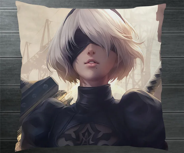 Наволочка NieR Automata YoRHa 2B с мультяшным рисунком двусторонняя 40x40 см|Костюмы аниме| |