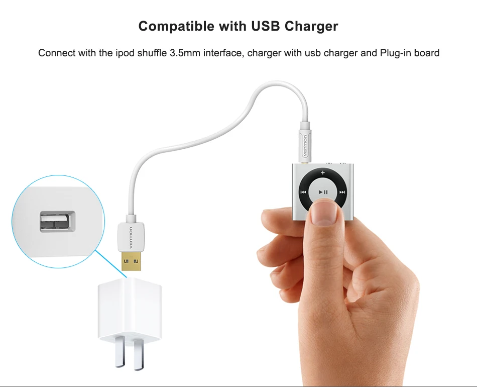 Vention 3.5 мм Джек USB 2.0 Зарядное устройство данных кабель аудио для наушников адаптер