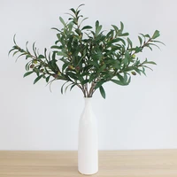 3pcs green artificial olive branches simulation fruit artificial plant leaves home wedding decorative fake flowers