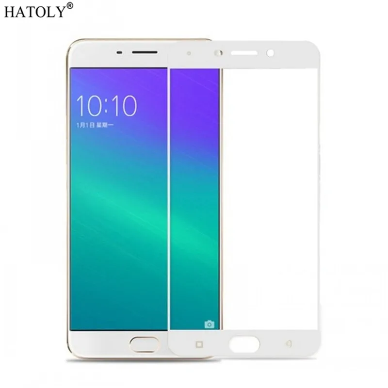 2 шт. Защитное стекло для экрана Oppo R9 полное покрытие закаленное Защита от царапин