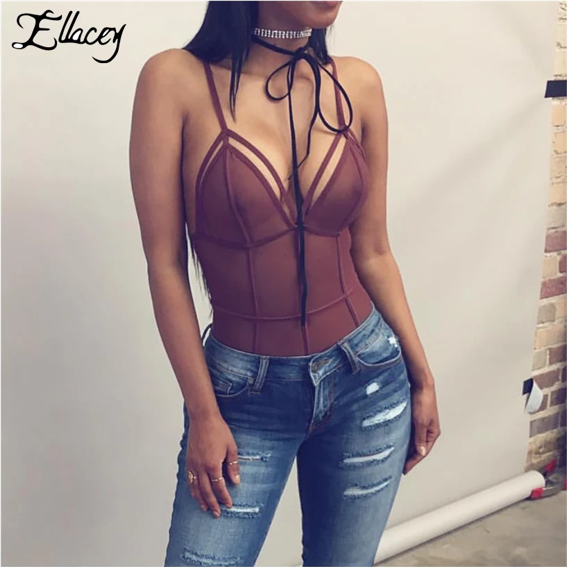 Ellacey New 2018 Summer Camis Women Hot Sexy Body Shaping Bodysuits Patchwork Camisole Hollow Out Tops Lingerie | Женская одежда
