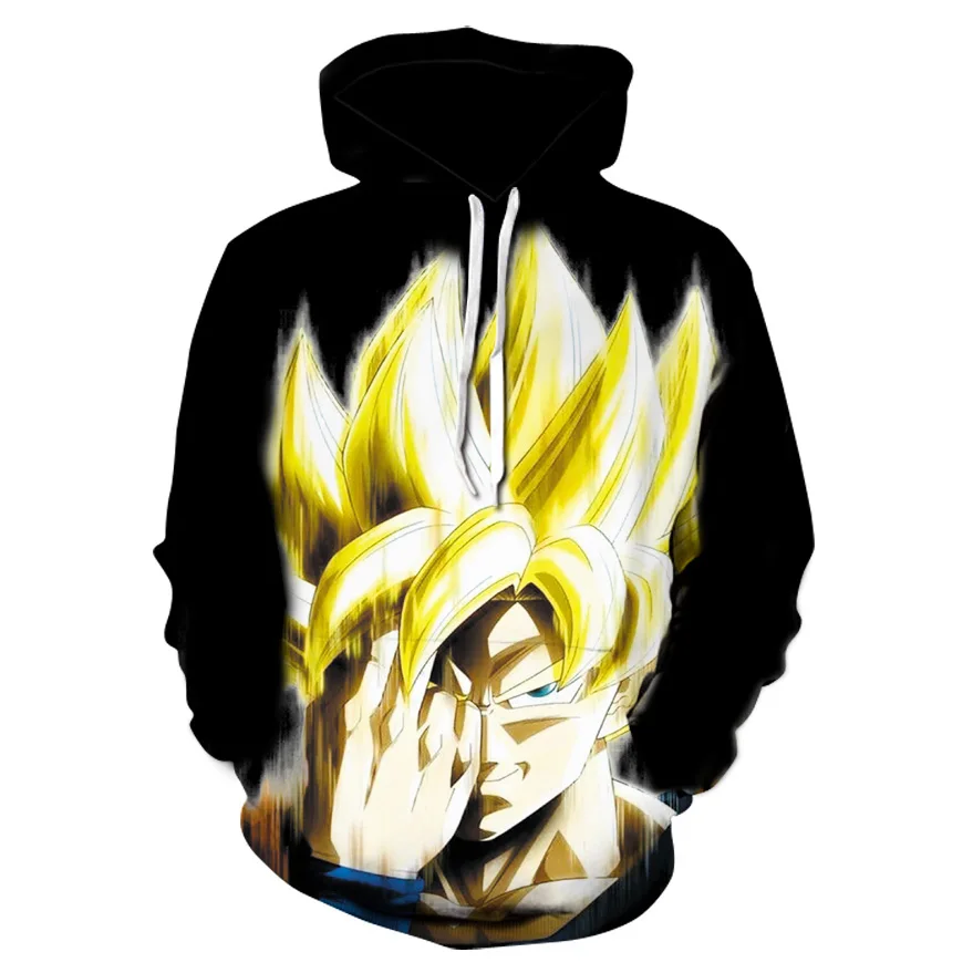 Повседневная забавная Толстовка с принтом dragon ball goku Мужская толстовка для