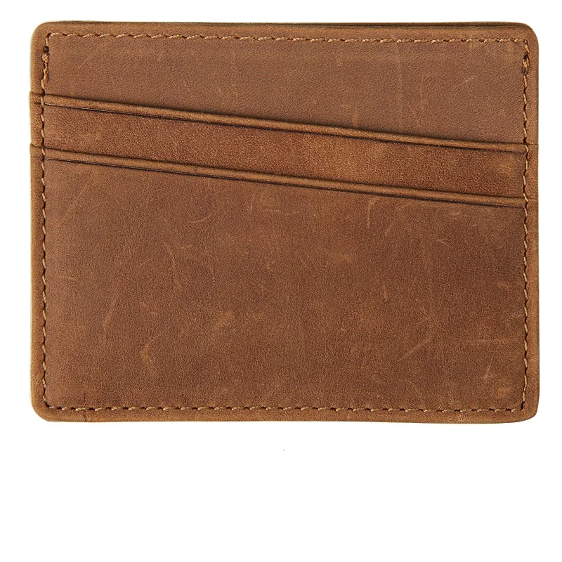 J.M.D 100% Tanned Genuine Cow Leather Mens Card Case Slim Wallet Super Thin Front Pocket Purse ID Holder 8101 | Багаж и сумки