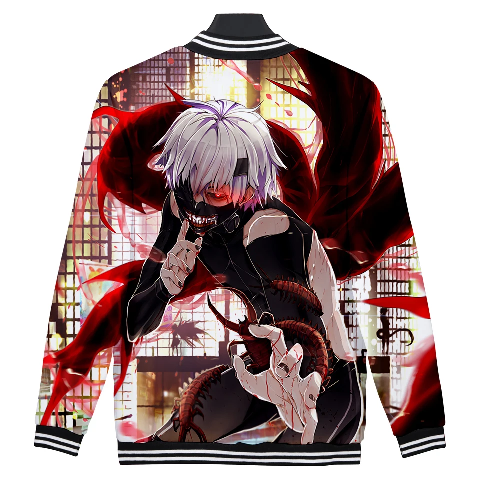 Новый 3D принт с надписью tokyo ghoul Kawaii бейсбольная куртка длинным рукавом Для мужчин