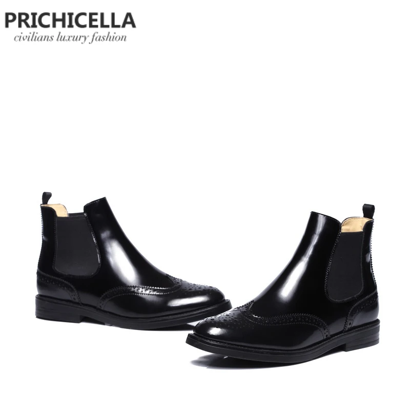 Женские ботинки челси из натуральной кожи на плоской подошве|chelsea boots|leather chelsea