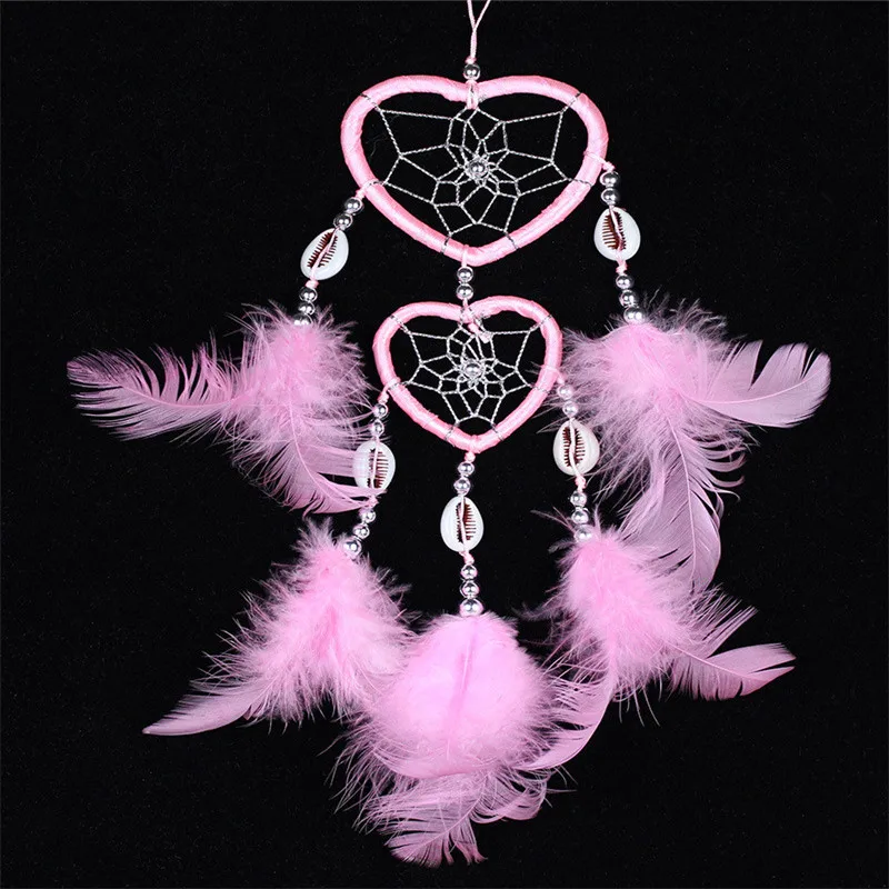 

White Blue Home Garden Pendant Double Ring Peach Heart Purple Black Pink Rose Red Wall Hanging Wind Chime