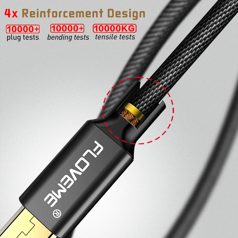 FLOVEME нейлоновый мобильный телефон кабель Micro USB для Samsung Xiaomi Huawei LG быстрой зарядки