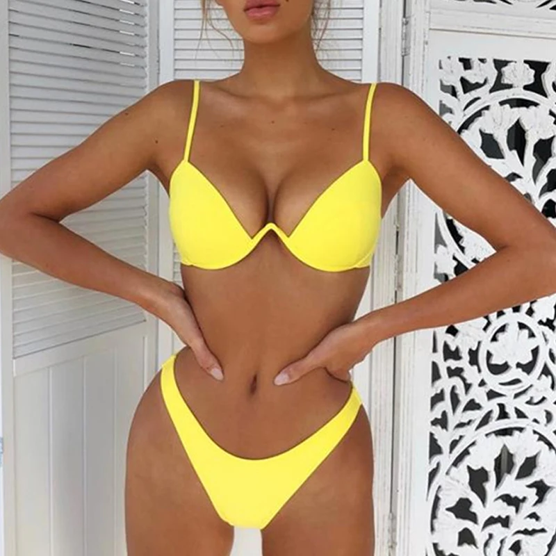 Bikinx Sexy push up bikini 2019 new Push large size swimsuit female bathers Brazilian micro swimwear women two-piece suit XL | Женская