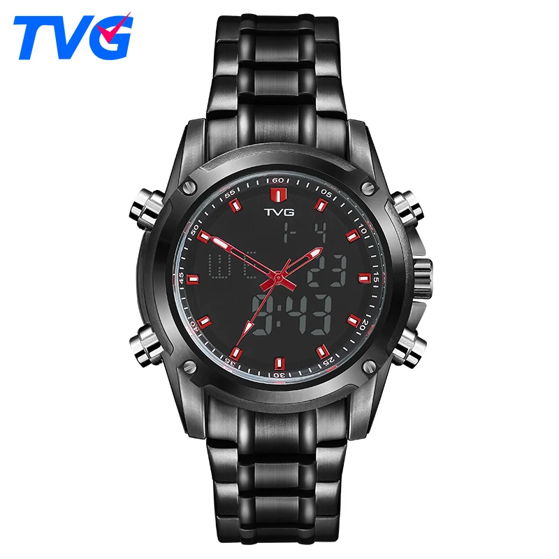 

TVG Luxury Brand Watch Men Sport Waterproof Watches LED Digital Quartz Watch Military WristWatch Analog Clock Relogio Masculino