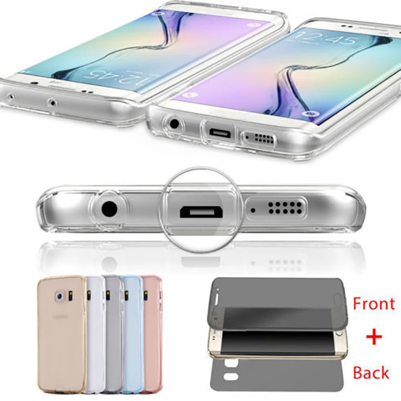 Двойной силиконовый чехол для Samsung Galaxy S5 S6 S7 край S8 S9 плюс A3 A5 A6 A8 J3 J4 J5 J6 J7 Neo 2018 2017 2016