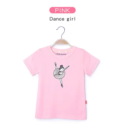 Orange Summer Girls Printed Shirt Kids Full Cotton T Shirt Short Sleeve Top Children Sport Yoga Jogging Fitness Tees Black White Pink - Color: Orange