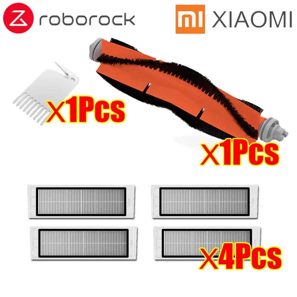 6Pcs Тряпки для мокрой уборки фильтр боковая щетка рулон щетка подходит для Xiaomi Roborock Robot S50 S51 Запчасти для пылесоса наборы - Цвет: 6Pcs