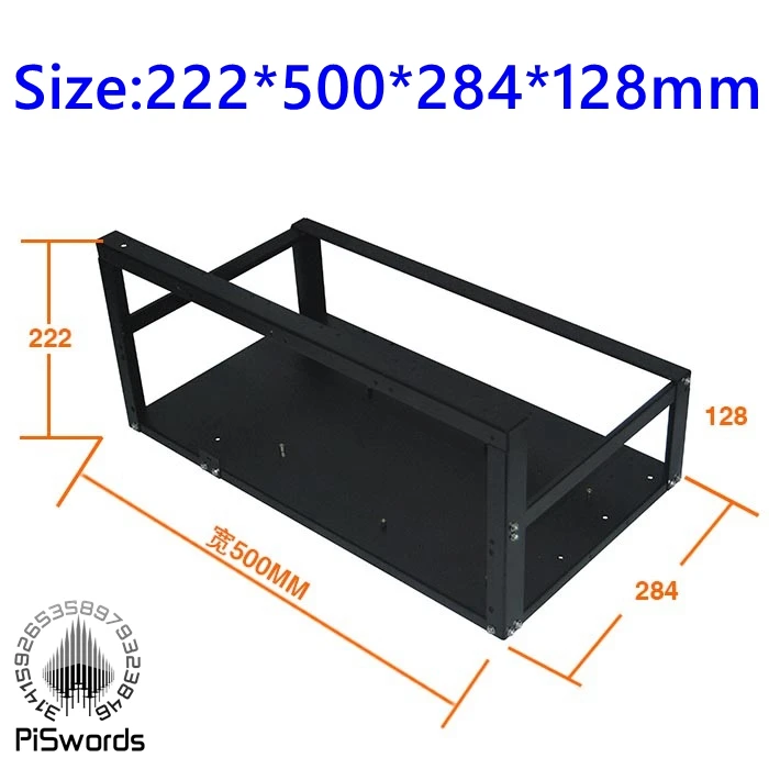 6 GPU алюминиевый легкий Биткоин открытый Майнер горная установка Майнинг чехол