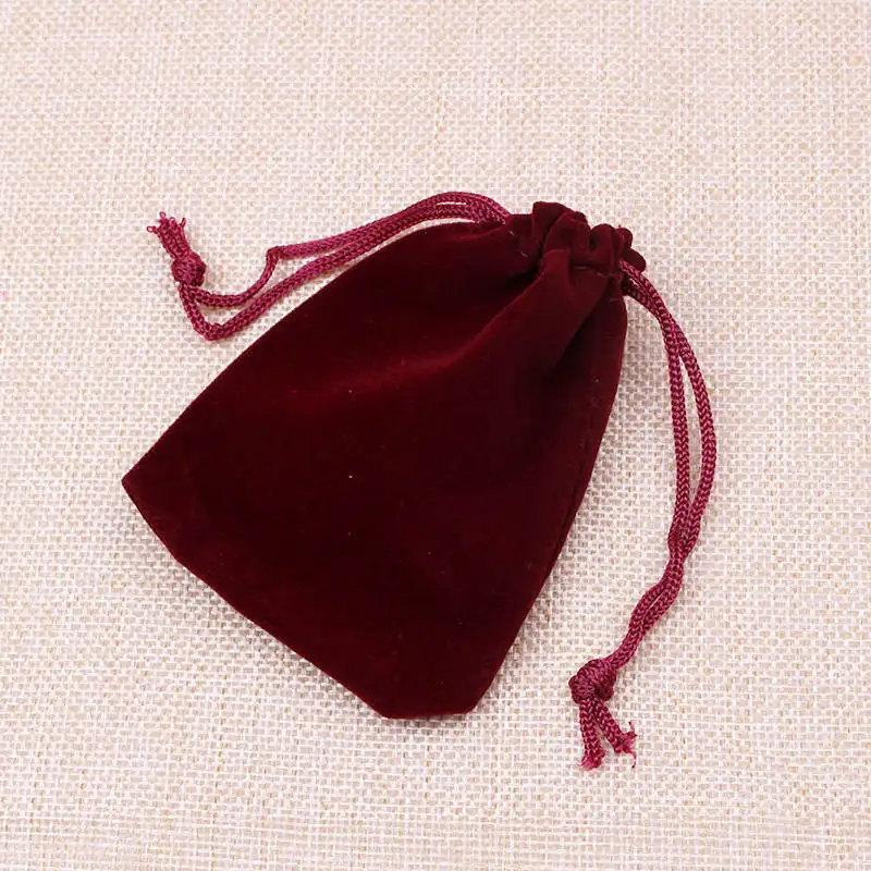 Wholesale Nice Velvet Bags Jewelry Pouches Lake Velvet Gift Bags 5x7 7x9 9x12 15x20cm Sizes for Necklace Bracelet Earring Rings - Цвет: Dark Red