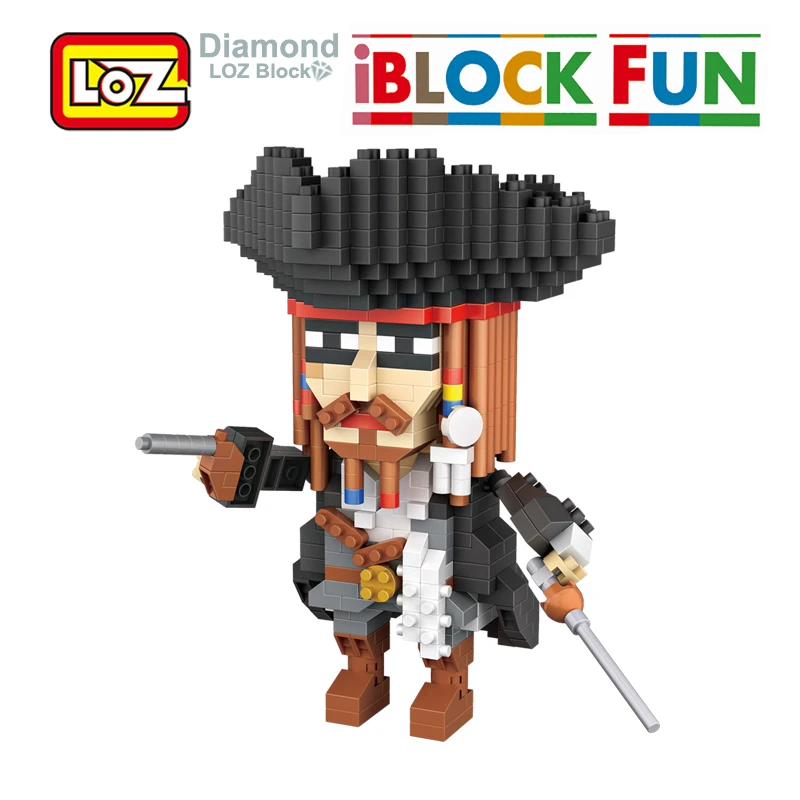 LOZ Jack 15 см 670 шт фигурка игрушка монтажные блоки 9762 Пиратская игрушка|Игровые