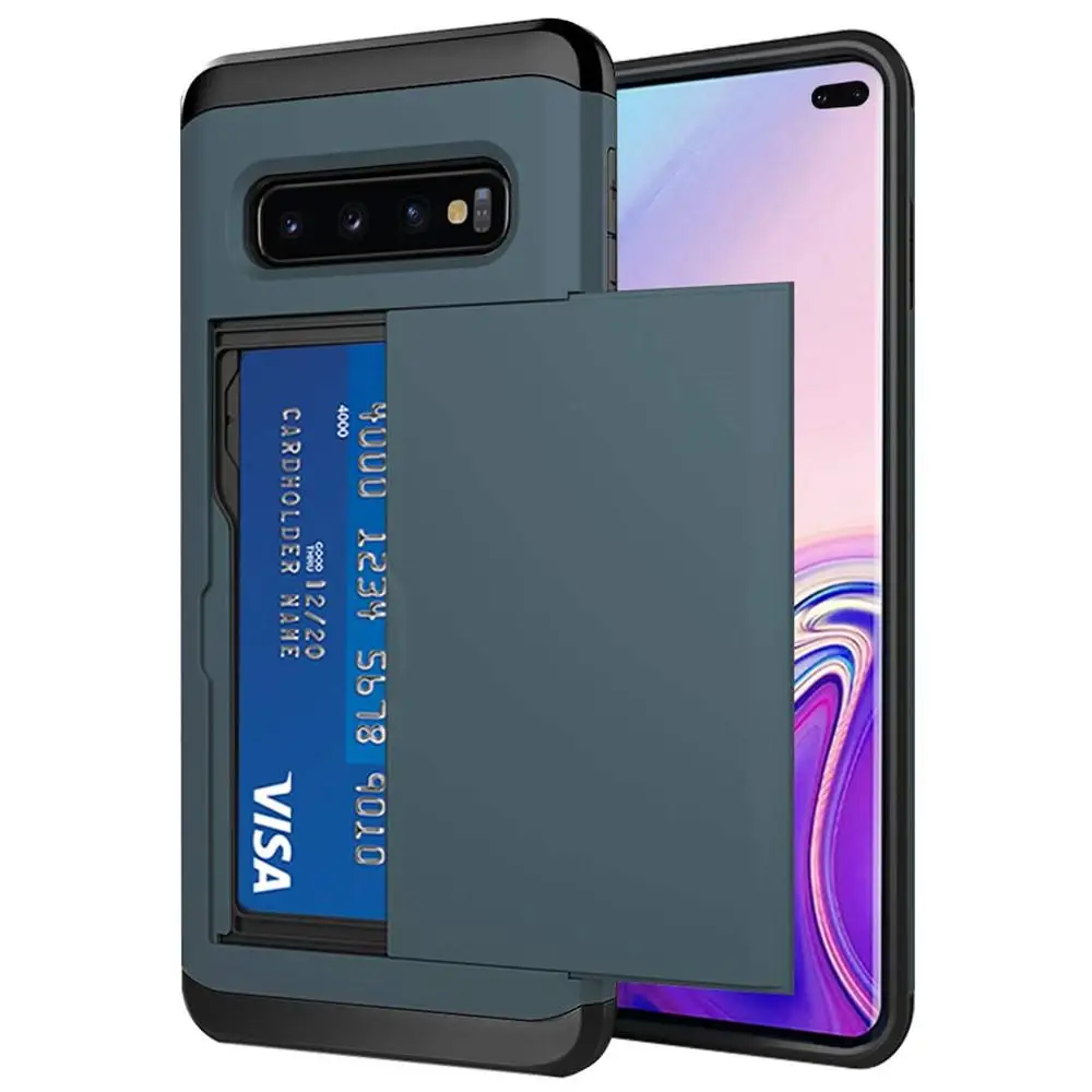 Navy Blue Для samsung Galaxy S10 Plus S9 S8 S7 S6 Edge S5 S10E S10 5G чехол горка Броня кошелек слоты для карт держатель чехол для samsung Note 9 8 - Цвет: Navy Blue