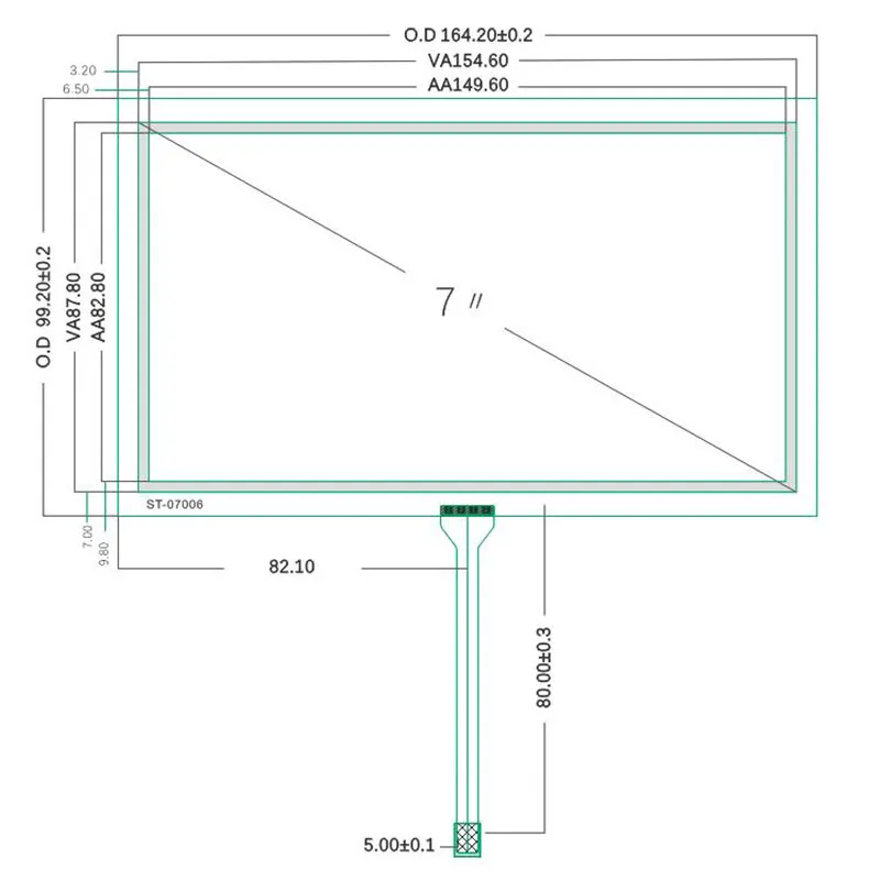 

5pcs/1lot 7-inch 4 wire Resistive Handwriting Touch Screen Digitizer AT070TN94 90 92 HSD070IDW1-D00E1 ST-0700 Touch Screen Panel
