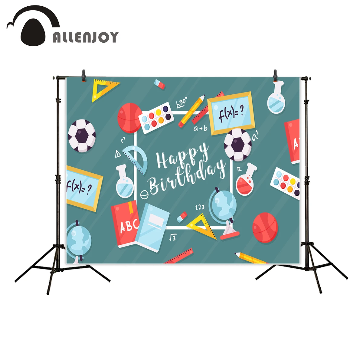 Allenjoy фоны для фотостудии научный Футбол шары ручка рулетка ластик с днем