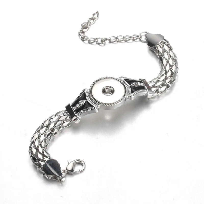 Модные амулеты горный хрусталь Оснастки Браслет Регулируемый fit 18 мм кнопки