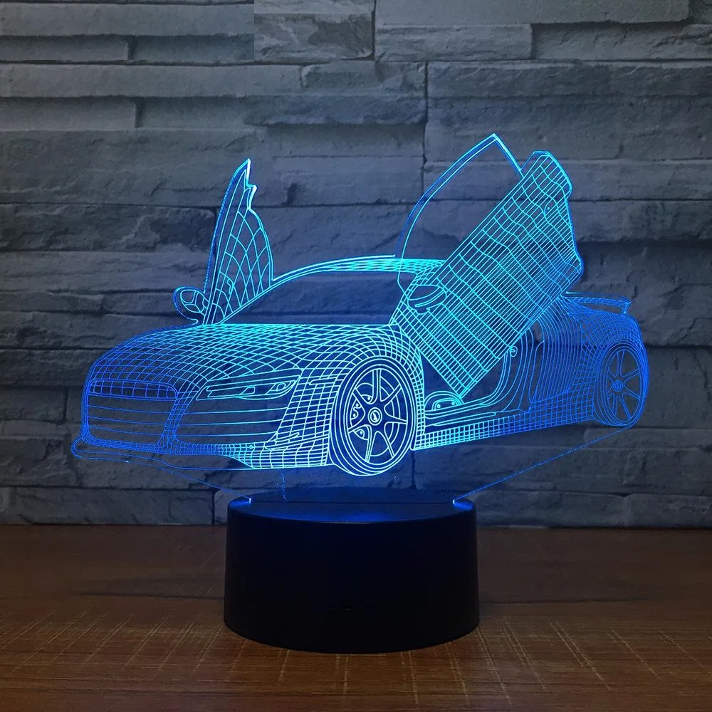 Мульти выбор крутой автомобиль для спорта 3D ночной Светильник Новинка 7 цветов