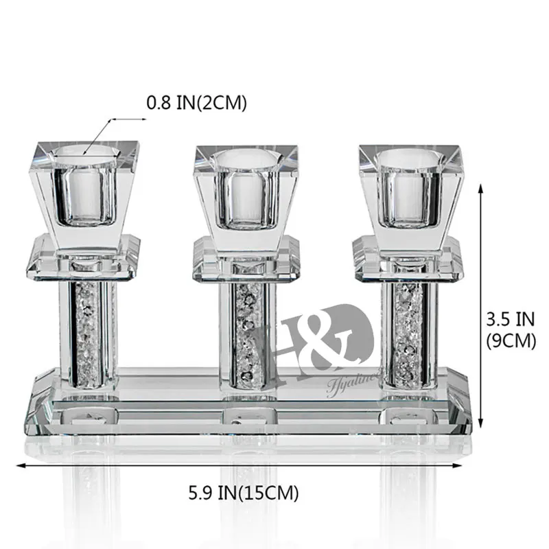 H&ampD Ship from US Crystal 3.5inch Clear Pillar Candlestick Holder for Home Table Decor Wedding Event Candelabra | Дом и сад