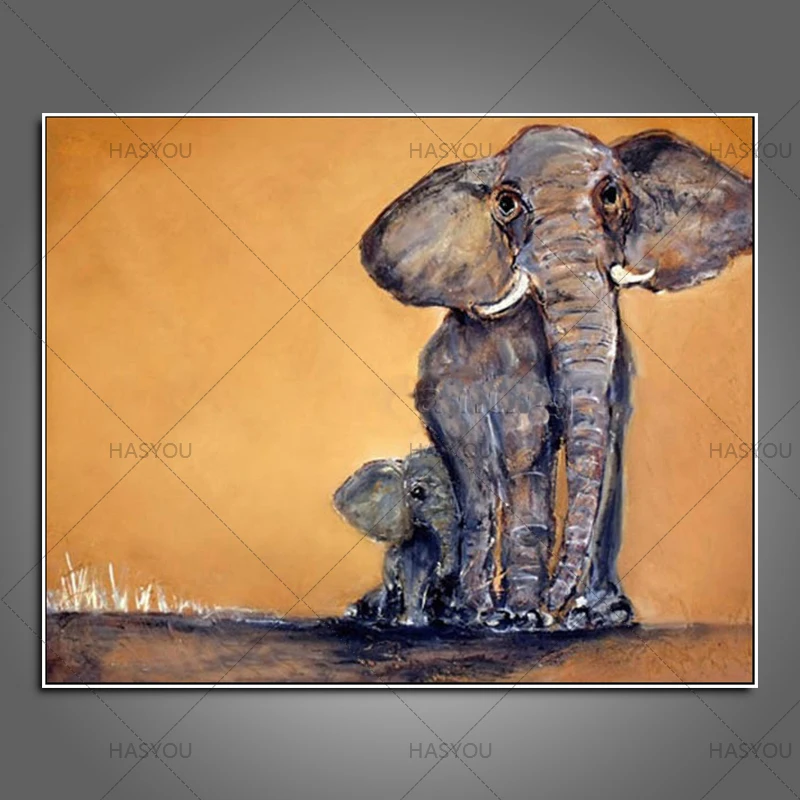 

hand painted animal Oil Painting on Canvas elephant Animals picture Wall Art picture for bedroom living room Home Decoration