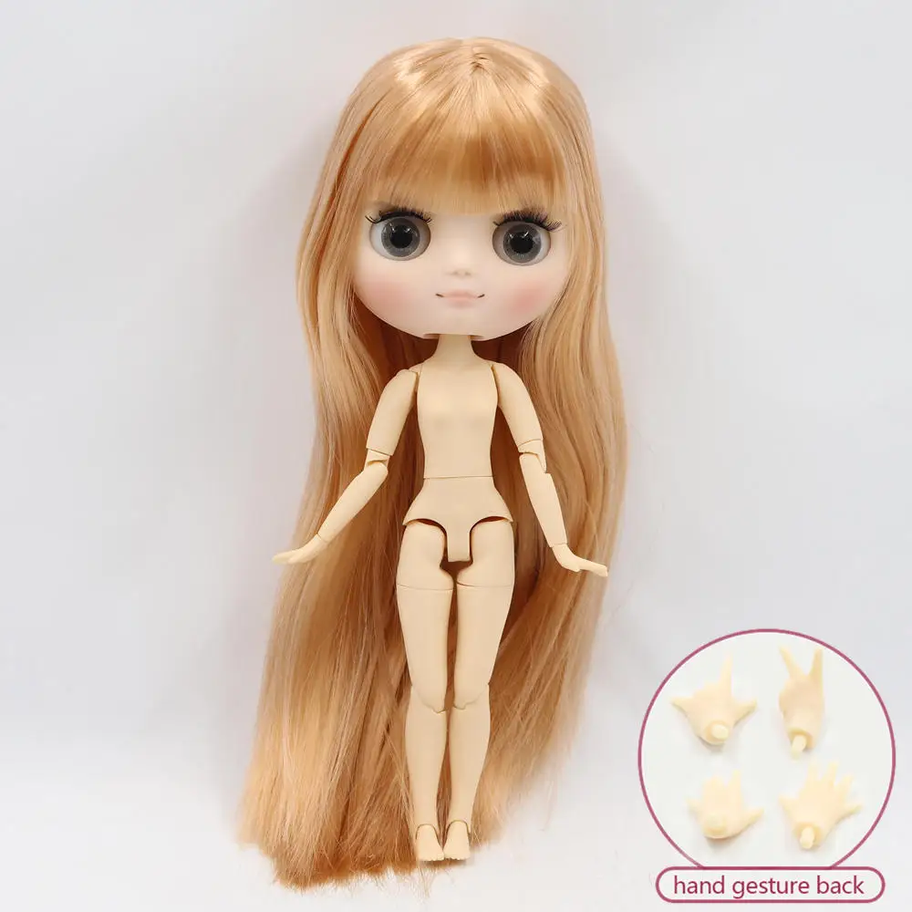 Кукла Middie blyth, Обнаженная, 20 см, шарнирное тело, матовое лицо с макияжем, серые глаза, мягкие волосы, сделай сам, игрушки, подарок с жестами - Цвет: Серый