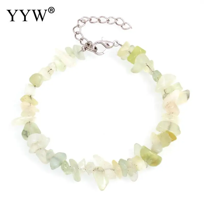 Натуральный браслет с драгоценным камнем исцеляющий стрейч чип бусины плетение натуральный гранат раковина Кристалл коралловый кварц флюоритовые браслеты - Окраска металла: prehnite