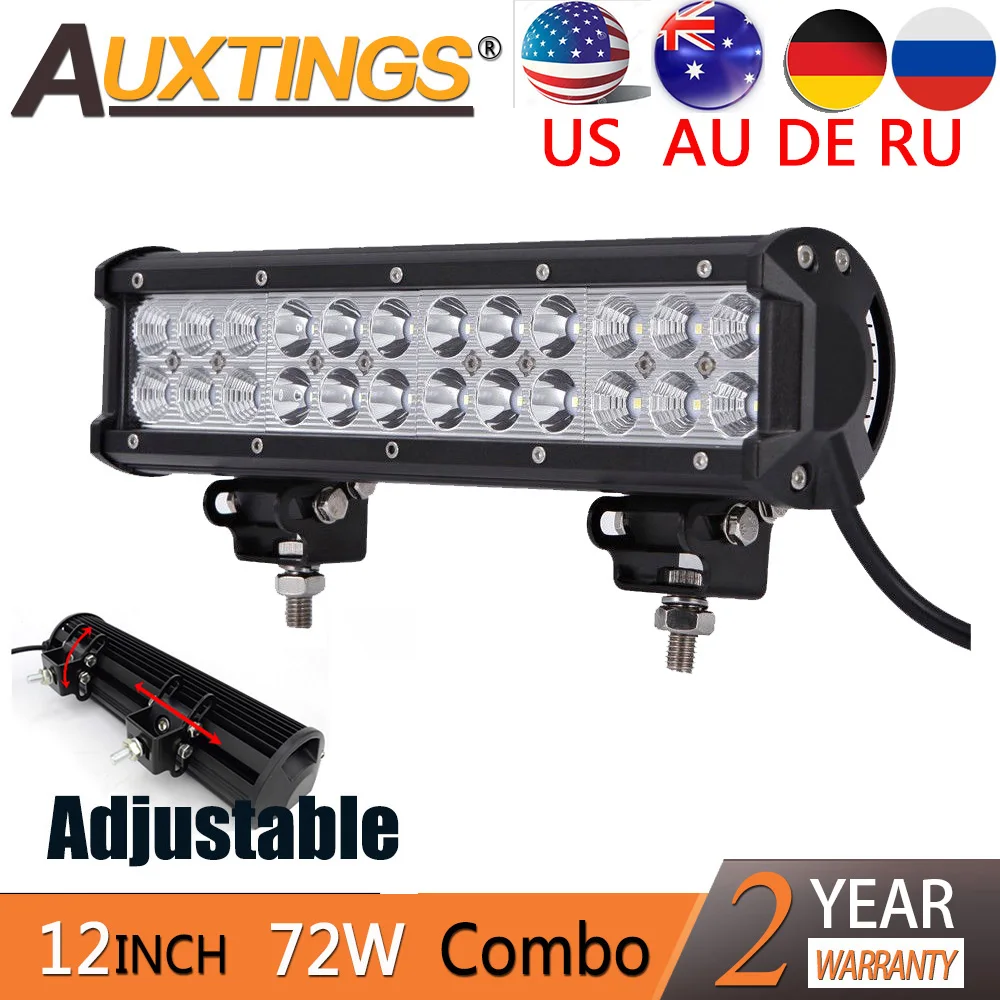 Auxtings 12 дюймовая 72 Вт Светодиодная двухрядная подвижная панель IP67