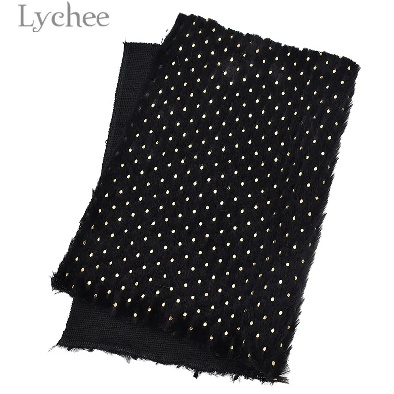 4 Lychee 29x21 см A4 искусственный мех кролика ткань Блестящий Золотой цвет в горошек искусственная кожа ткань DIY материал для сумок одежды - Цвет: 4