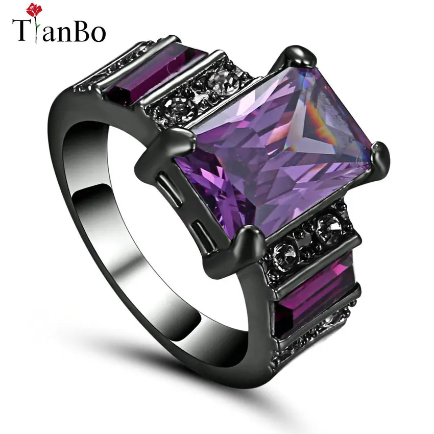 Новый дизайн от TianBo красные/фиолетовые цветные квадратные циркониевые мужские