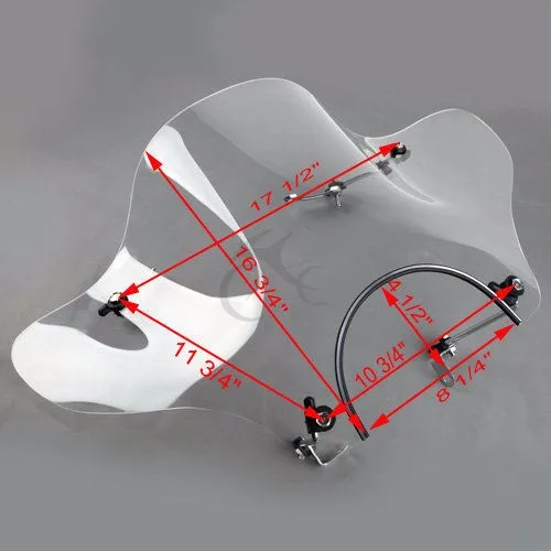 Мотоцикл ясно 7/8 &quotветрового стекла ветровые для Honda Suzuki Yamaha Cruiser VTR XV V STAR|Козырьки