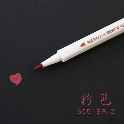 pink 1 шт. металлическая перламутровая цветная мягкая кисть Ручка Caligraphy ручка цветной знак ручка декоративная граффити альбом ручка для рисования студенческие принадлежности - Цвет: pink