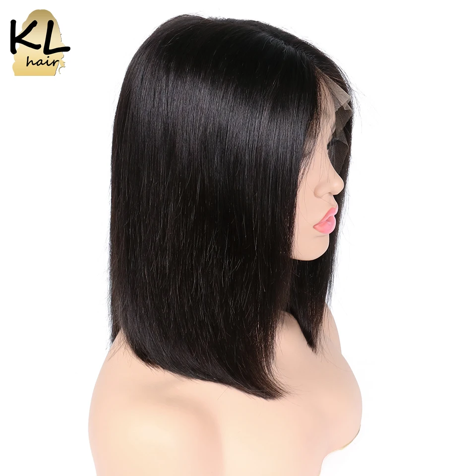 KL Hair 13x6 глубокая часть человеческих волос парики натуральные черные цвет #4