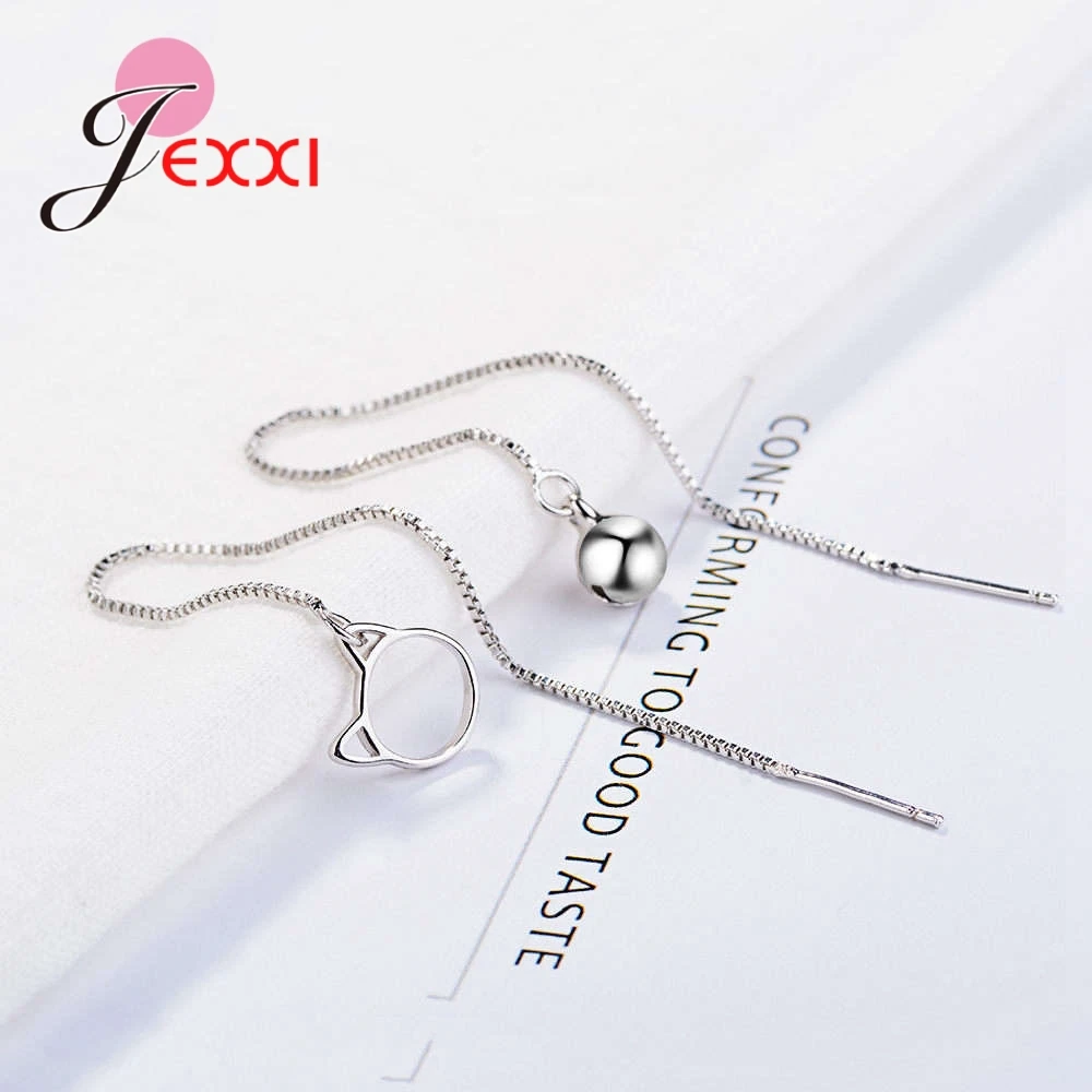 

High Quality Chain Earrings Cat Bell Atmosphere Pendant 925 Stering Silver Prevent Allergy Symbol Of Cute Sweet Popular