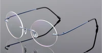 eyesilove new women titanium alloy rimless myopia glasses round lenses nearsighted glasses prescription glasses 0 50 6 00