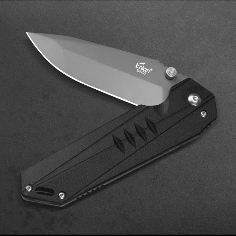 58-60HRC Enlan EW107 8cr13 G10 или складной нож с деревянной ручкой инструмент для выживания