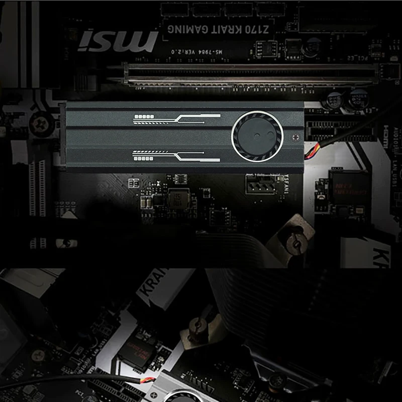 M.2 2280 твердотельный диск тепла бесшумный турбовентилятора, PCIE NVMESSD жилет цельное герметичный канал для эффективного охлаждения