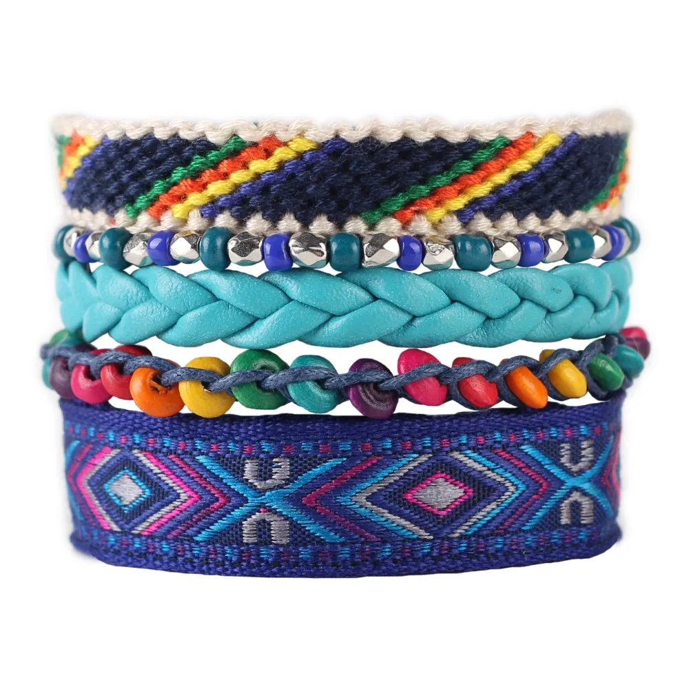 Newei 2017 горячее плетение бисера ручной работы кожаные браслеты для женщин