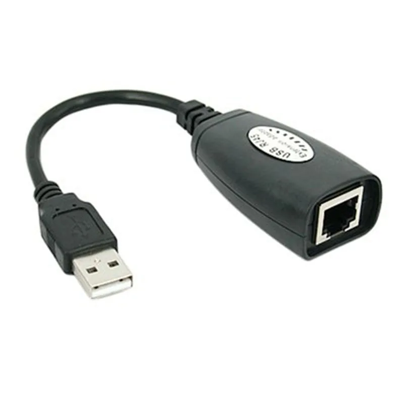 Larryjoe Новый USB удлинитель адаптер 50 м один RJ45 Ethernet CAT5E 6 до 150 футов кабель для