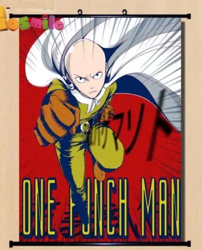 Аниме ONE PUNCH-MAN Saitama Oppai домашний декор плакат настенная прокрутка 12 Новогодний