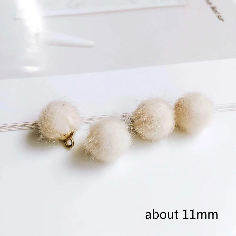 Imitation Wool Round Ball Stuff Goods Eardrop Pendant Charms Earrings Accessories Jewelry Components Finding Diy Material 10pcs - купить по