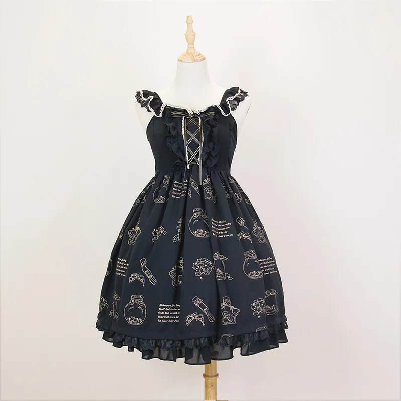 Новое платье JSK со средней талией горячее тиснение популярное японское мягкое