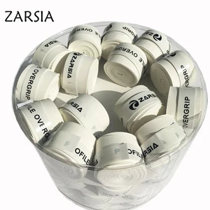 60 шт. фирменные теннисные Грипсы zarasia, противоскользящие обертывания для пота, сухое ощущение, для бадминтона, теннисная ракетка, (белая)