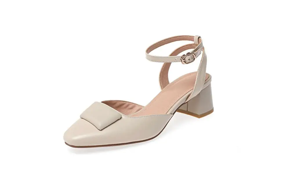 Lenkisen/Офисная женская обувь из натуральной кожи на толстом высоком каблуке с