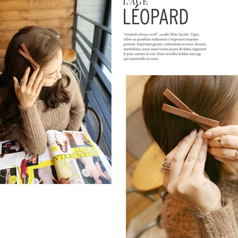 Винтажные однотонные заколки с бантом 5 шт./лот для волос большим головные уборы