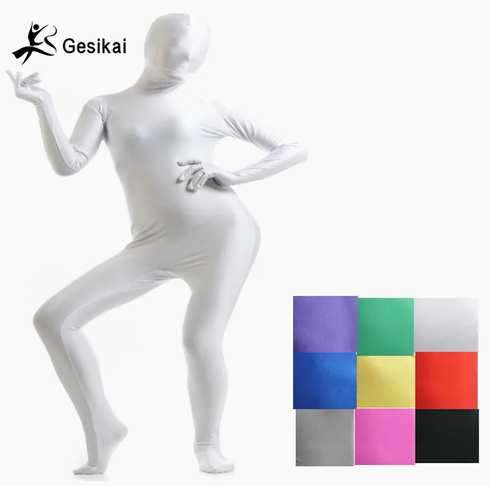 Взрослые костюмы Zentai из лайкры на все тело Хэллоуин женские облегающие спандекса