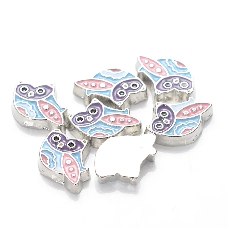 

Hot Sale DIY Floating Charm Enamel Owl Charm For Floating Charm Clolorful Owl For Glass Locket