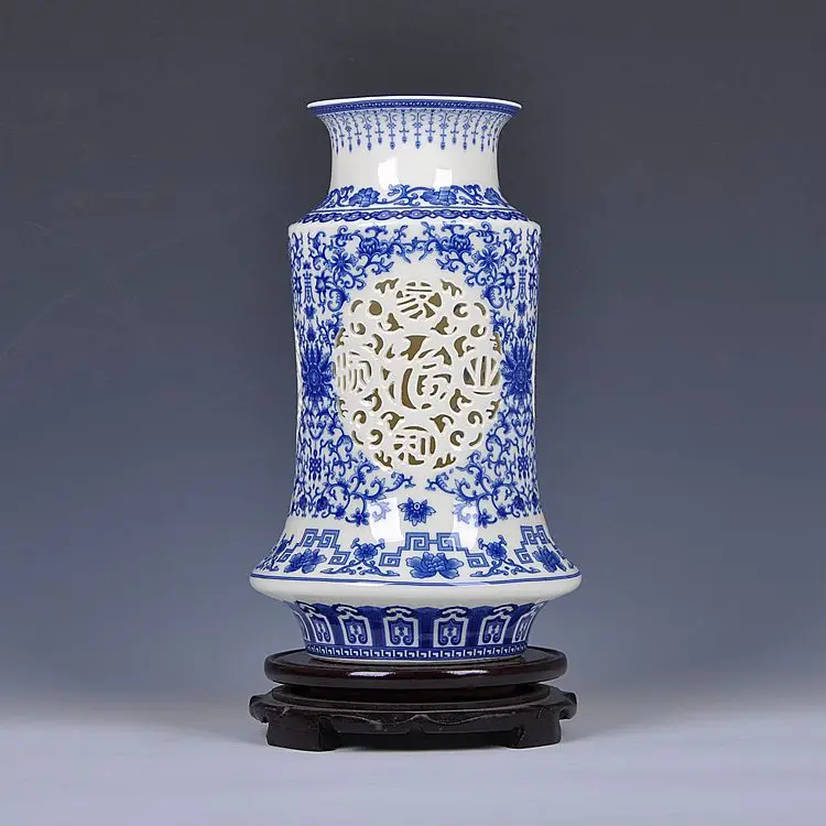 Цзиндэчжэнь керамика полые пастельный сине белый гостиной украшения